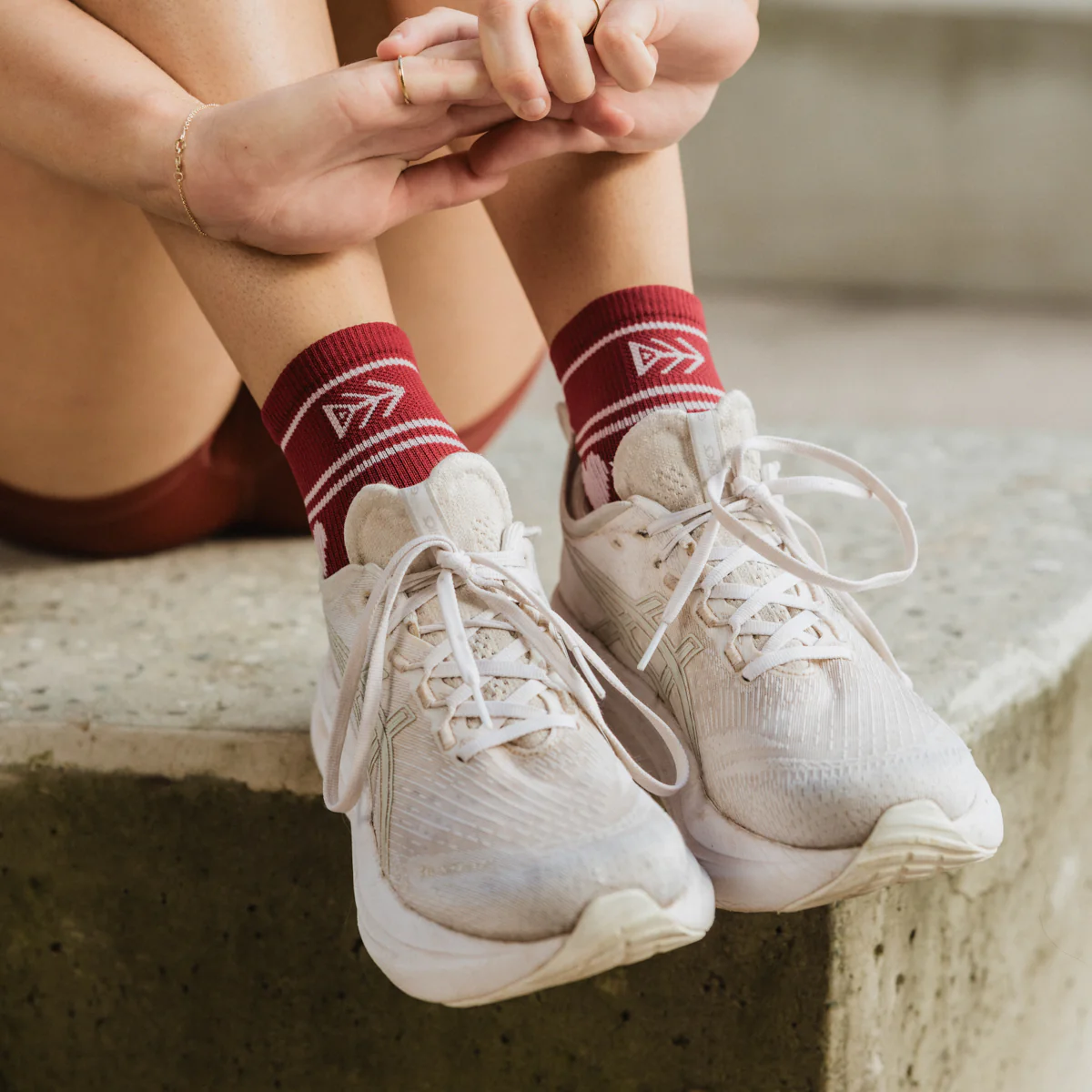 IMPI Shorter Crew Socks - Berry Pink Heart
