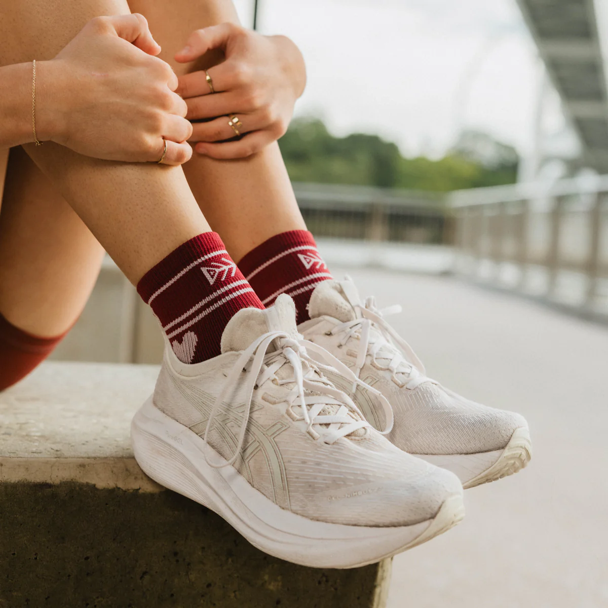 IMPI Shorter Crew Socks - Berry Pink Heart - Image 5