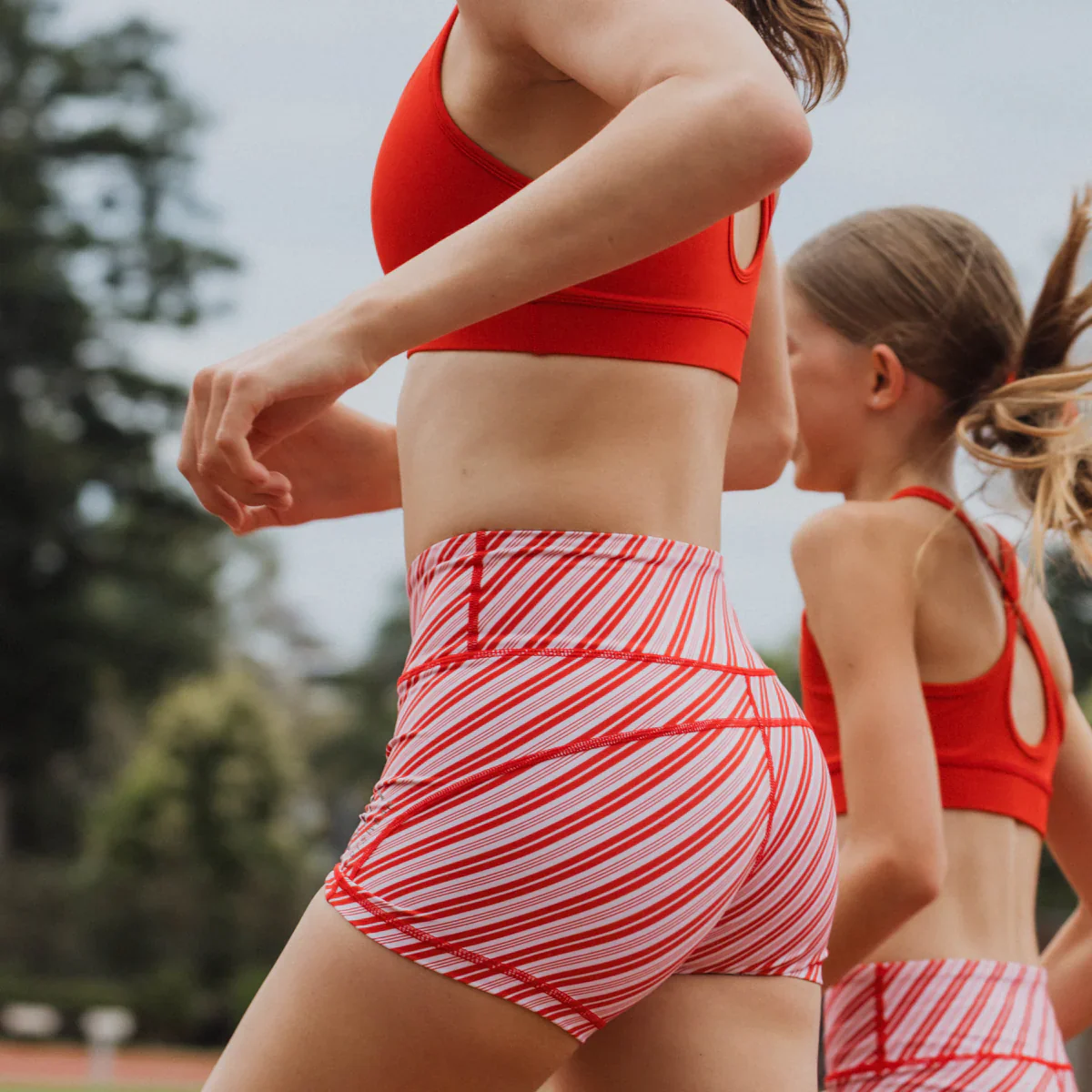 IMPI High Waist Bike Shorts - Red Stripe - Image 3