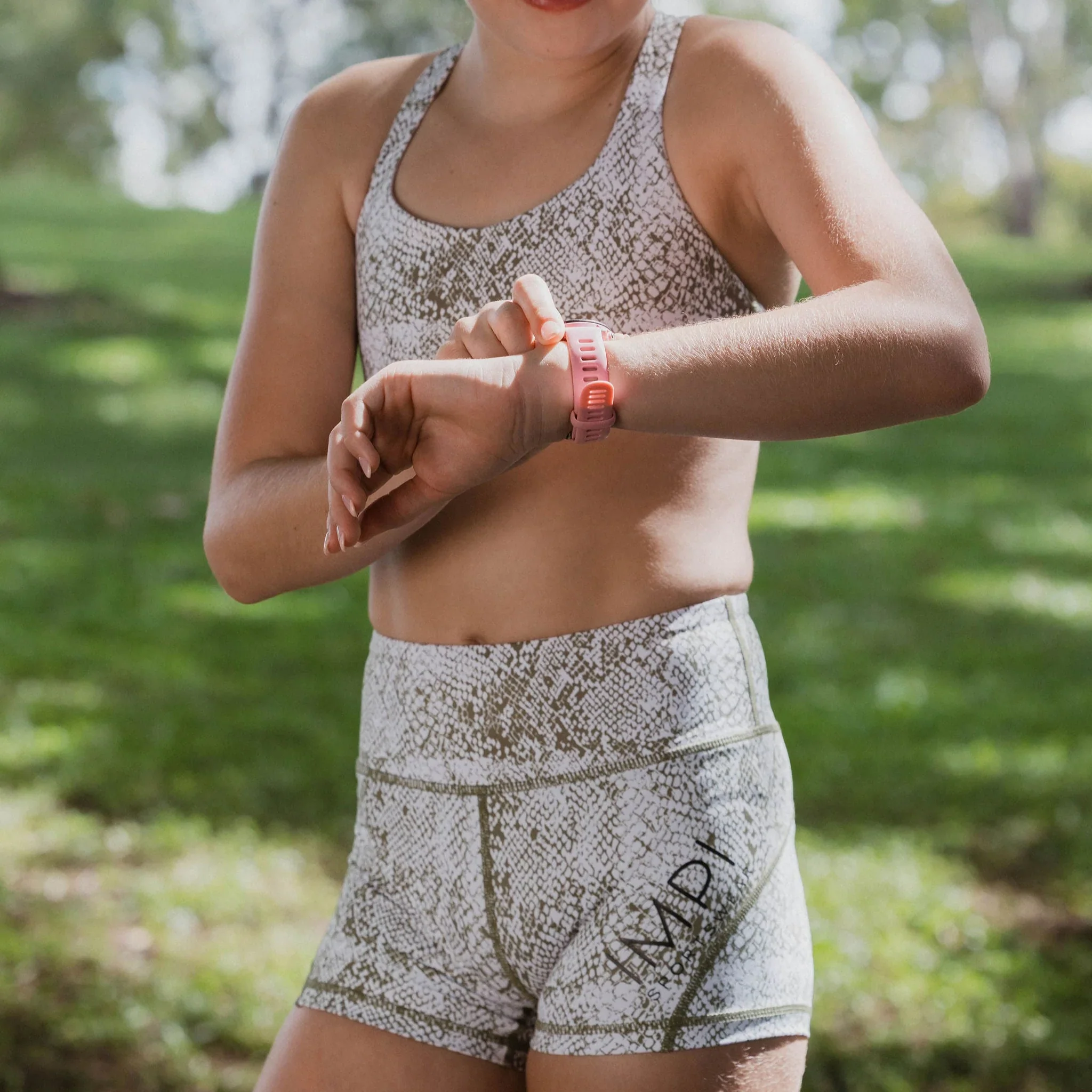 IMPI High Waist Bike Shorts - Olive Snake - Image 4