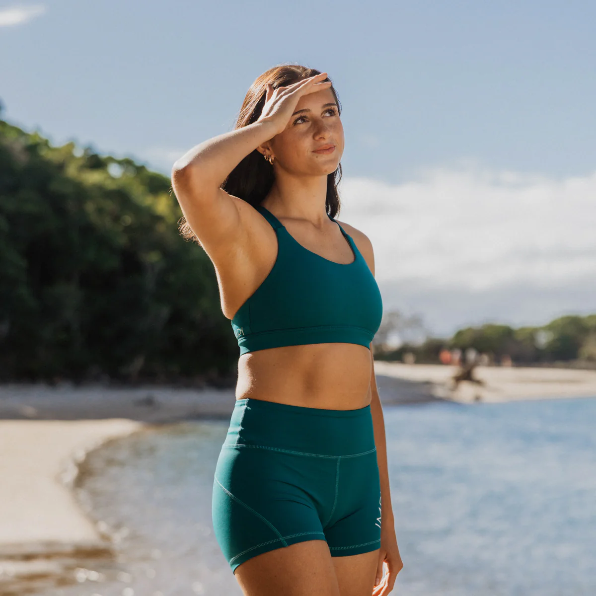 IMPI High Waist Bike Shorts - Emerald Teal - Image 2