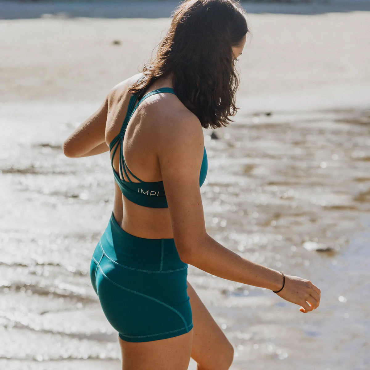 IMPI High Waist Bike Shorts - Emerald Teal - Image 4