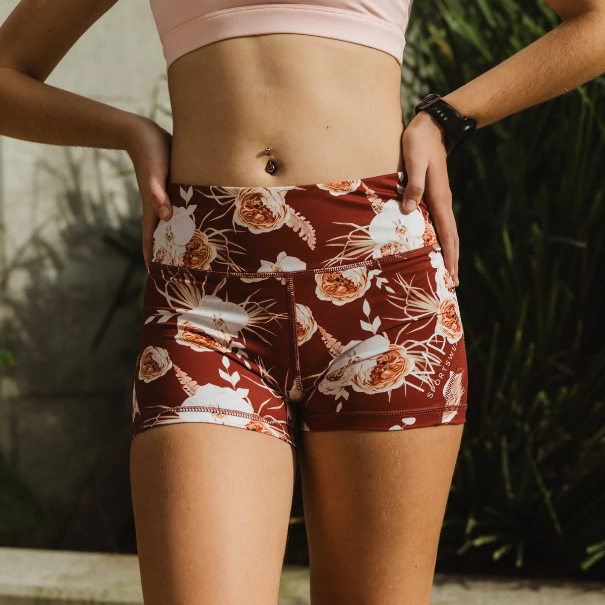IMPI High Waist Bike Shorts -Rust Rose - Image 6