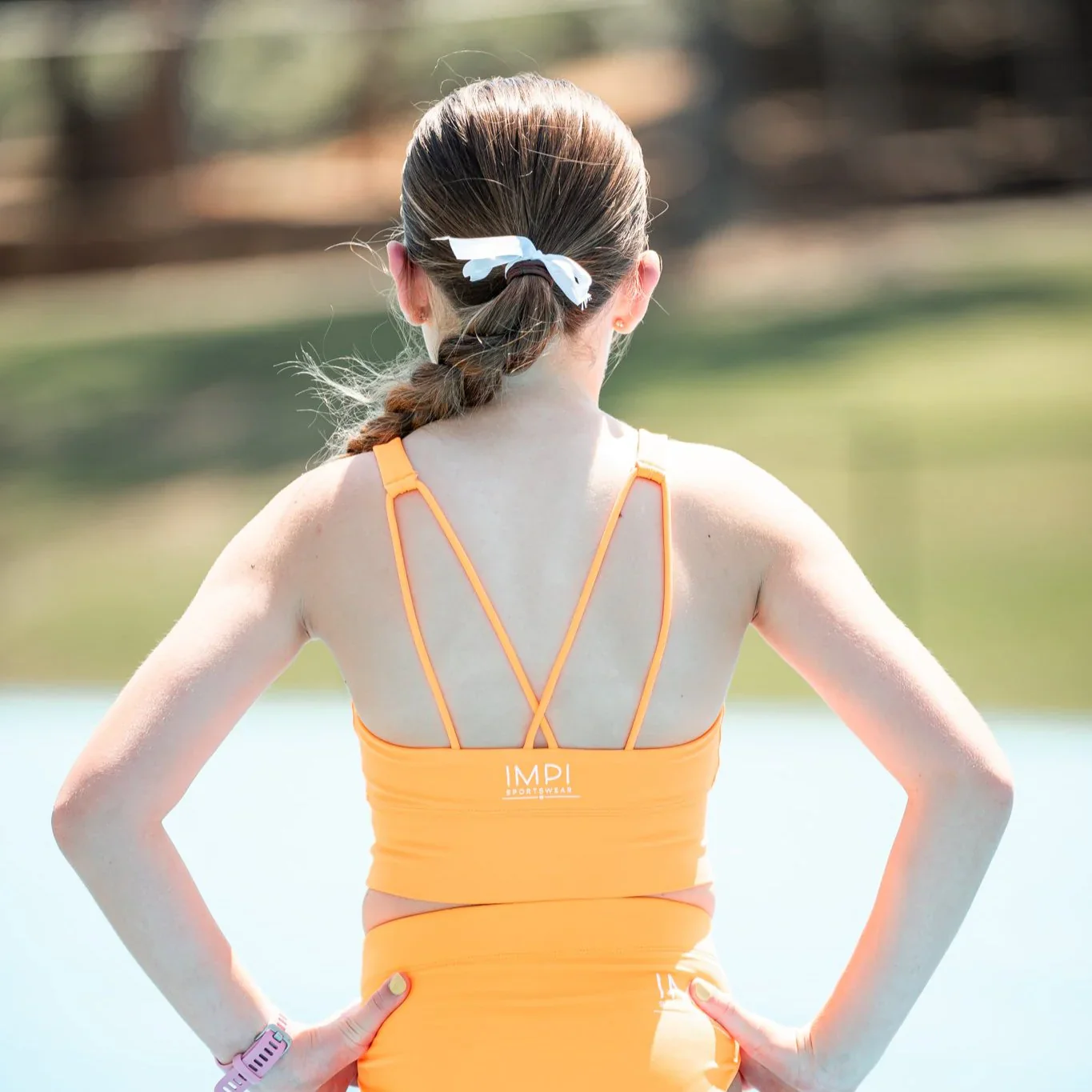 IMPI New Fit Longer Strappy Running Crop - Fluoro Orange - Image 5