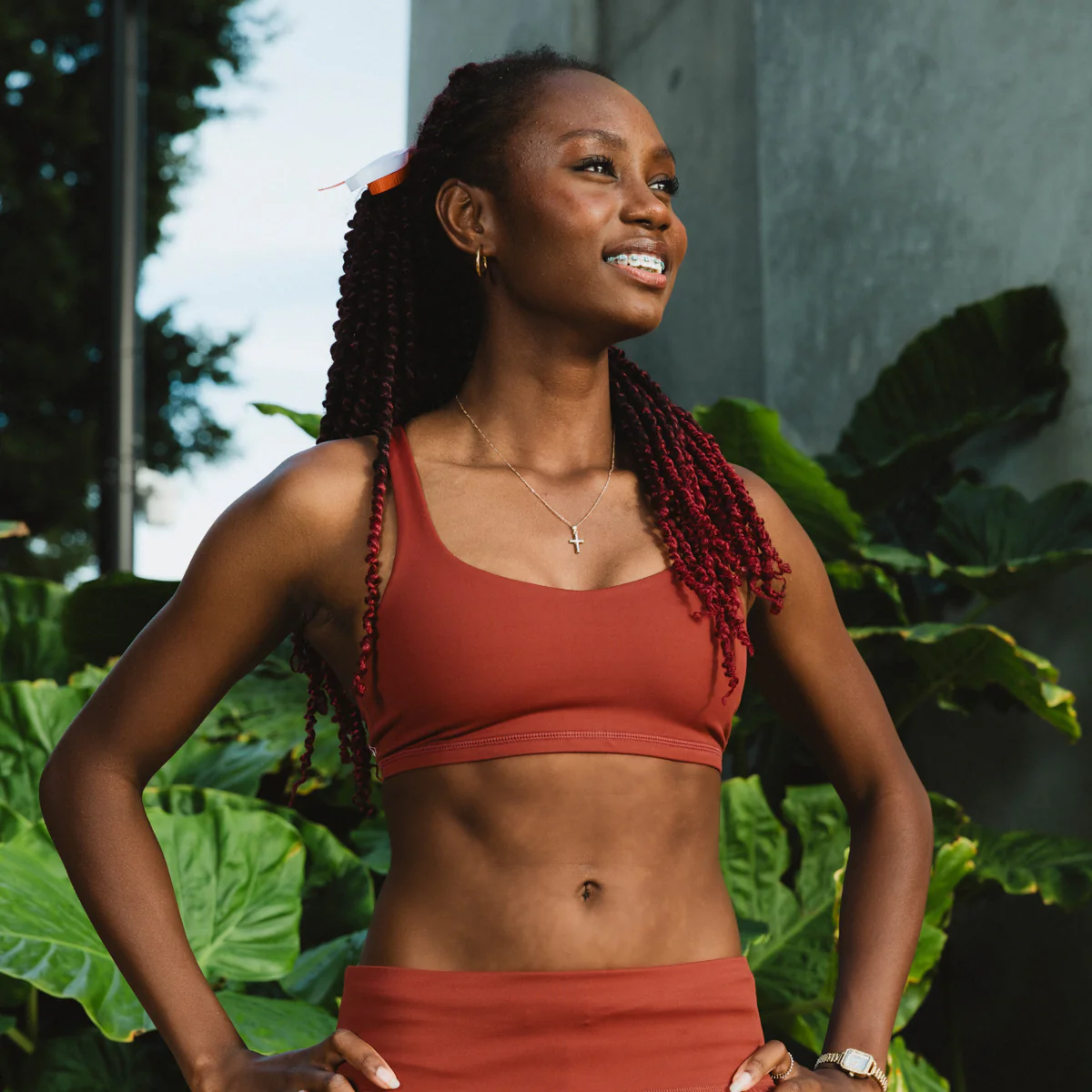 IMPI Strappy Girls Crop Top - Rust - Image 2