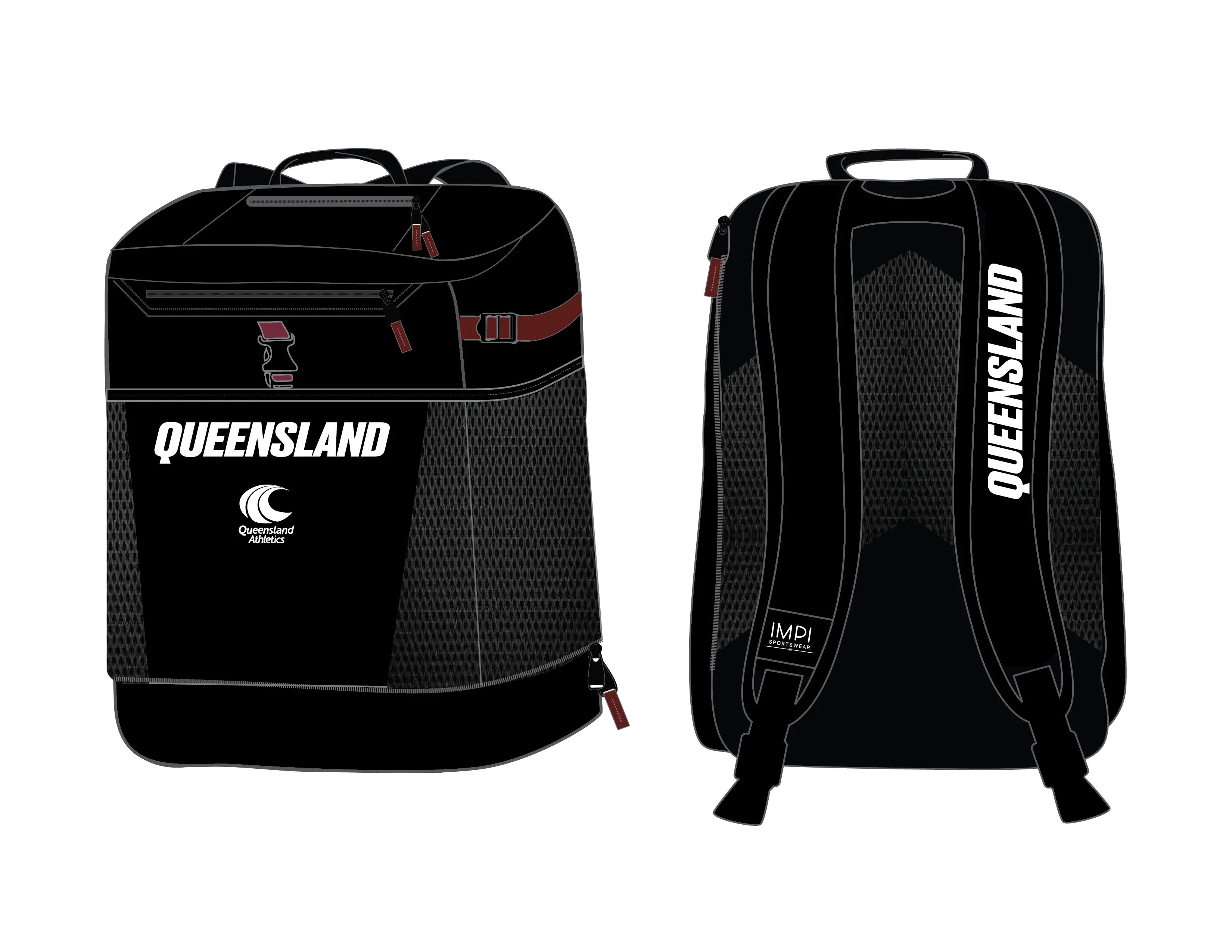 QLD Athletics - Black Backpack New