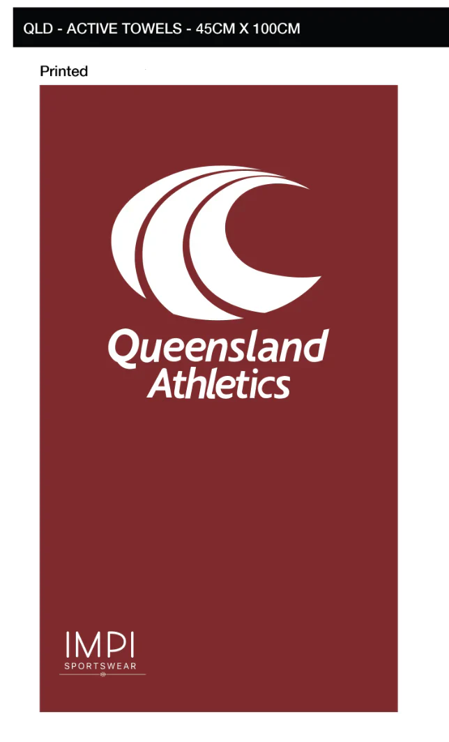 QLD Athletics - Maroon Active Towel