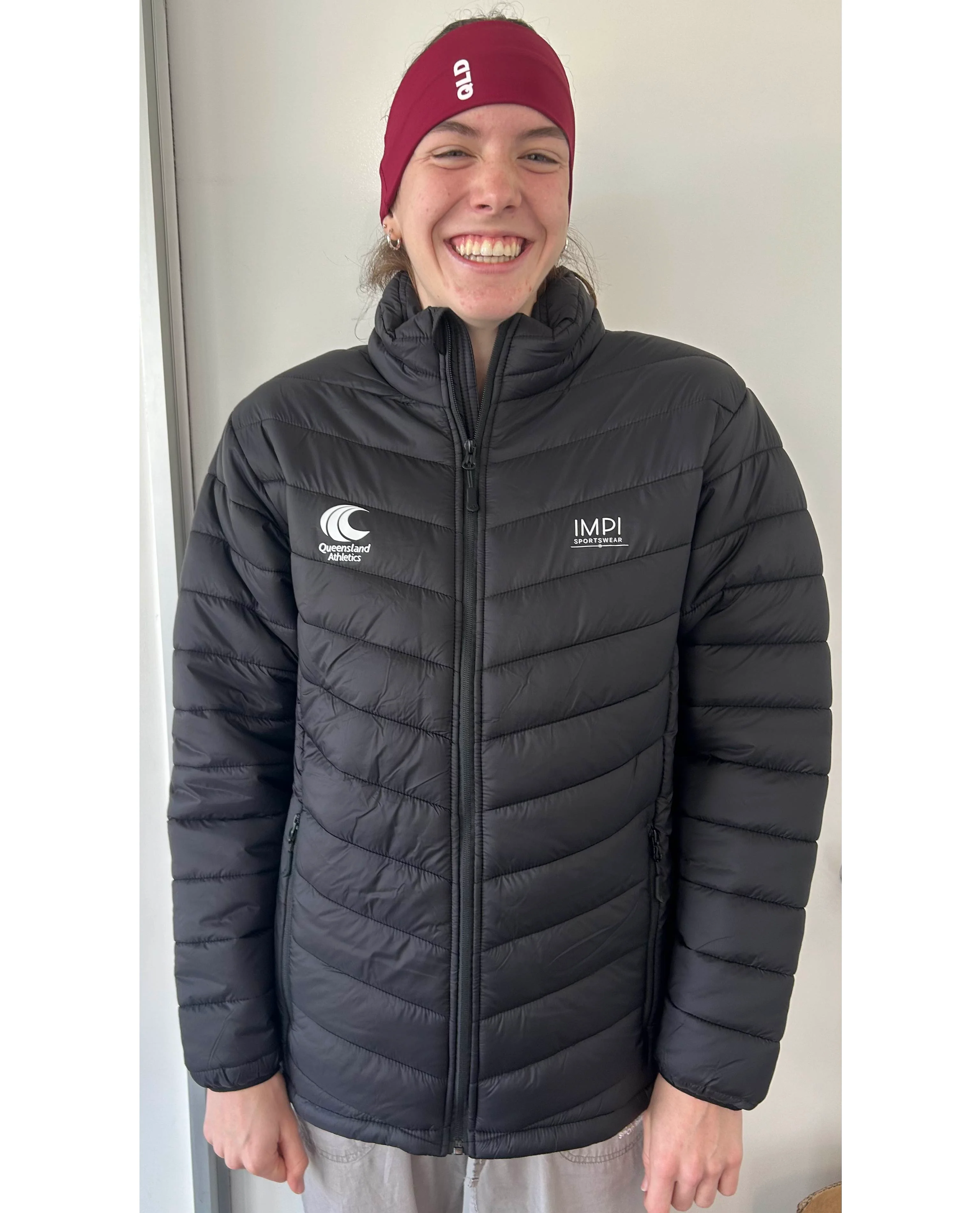 QLD Athletics -Mens Black Puffer Jacket